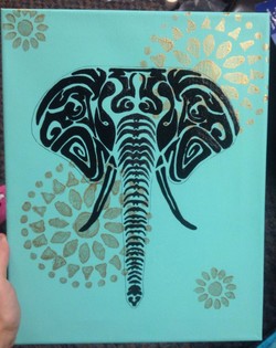 250x315 Tribal Elephant Paintings - Tribal Elephant Painting