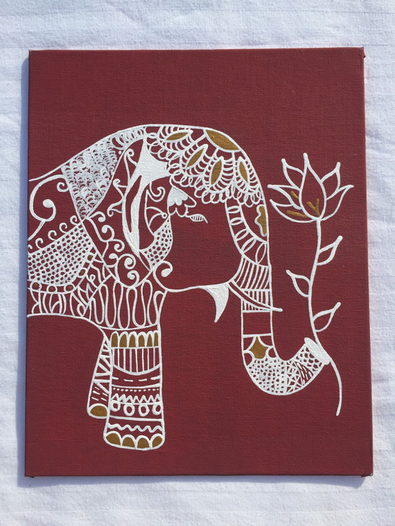 570x760 Tribal Elephant Painting - Tribal Elephant Painting