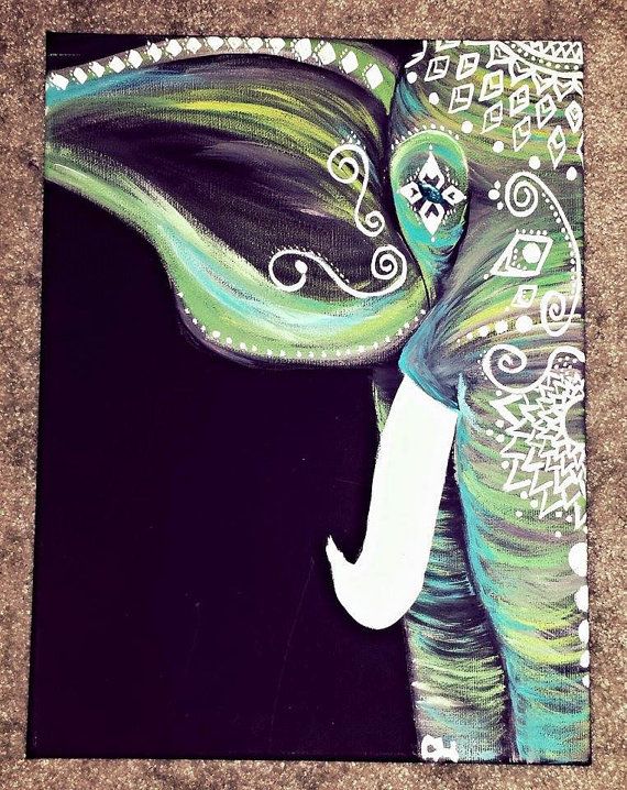 570x718 Collection Of Painted Elephant Drawing High Quality, Free - Tribal Elephant Painting