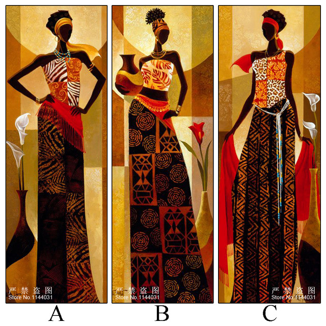 640x640 5d Diy Diamond Painting Tribal Girl Cross Stitch Kit African Art - Tribal Painting