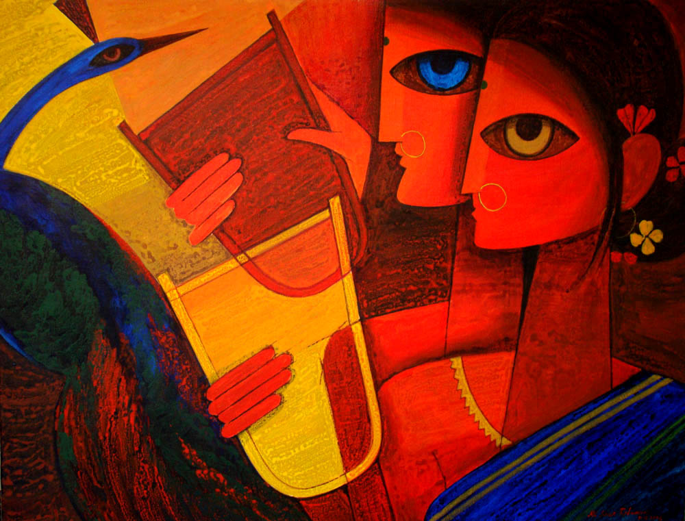 1000x761 Tribal Dance Indian Contemporary Art By Jiaur Rahman Selling - Tribal Painting
