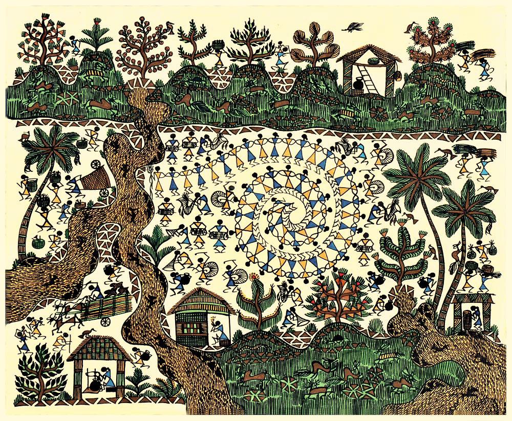 1000x823 Warli Painting - Tribal Painting Designs