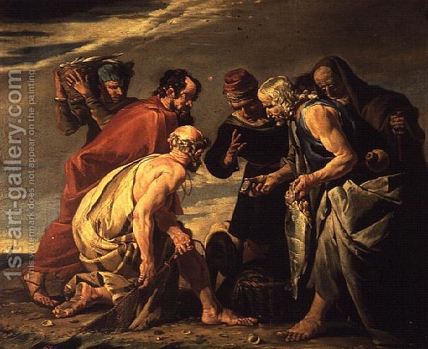 605x493 St. Peter Finding The Tribute Money Matthias Stomer Reproduction - Tribute Money Painting