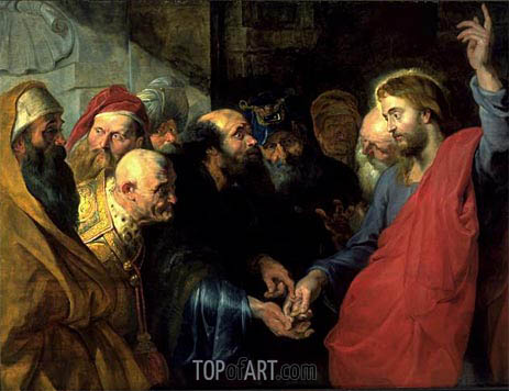 463x356 The Tribute Money Rubens Painting Reproduction 3112 Topofart - Tribute Money Painting