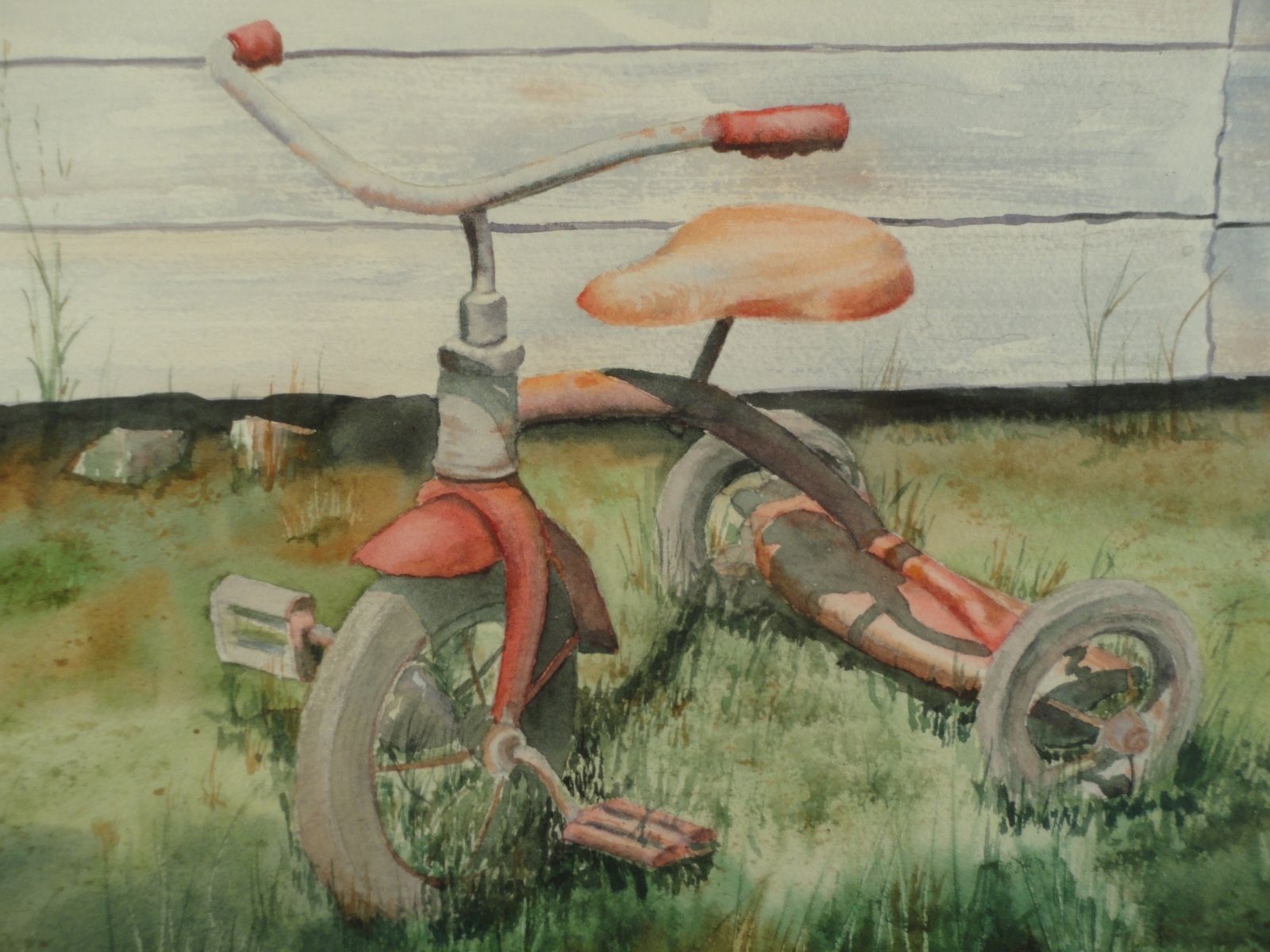 1600x1200 Tricycle Painting Plein Air Watercolor Impressionist Art Toys - Tricycle Painting