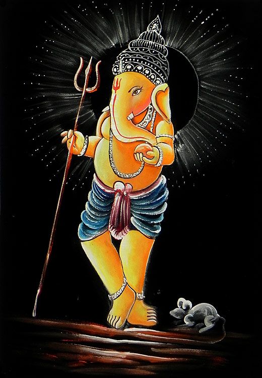 520x750 Ganesh With Trident - Trident Painting