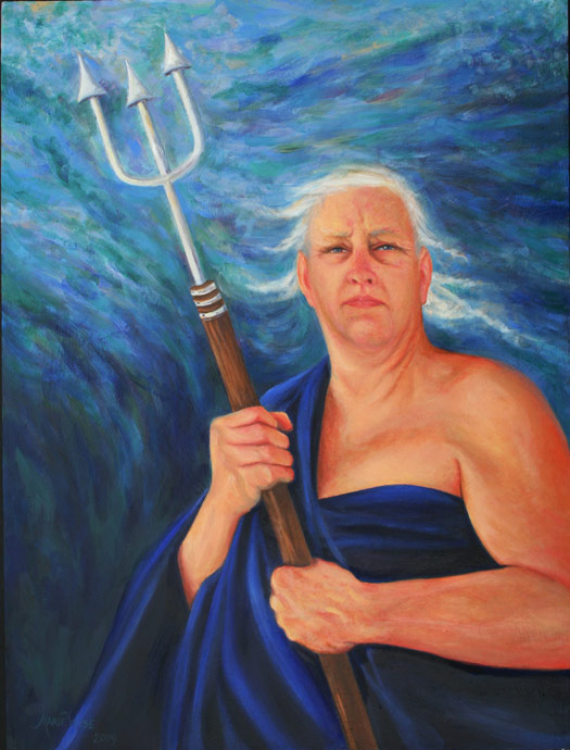 525x690 Poseidon (Portrait Of Allan) - Trident Painting