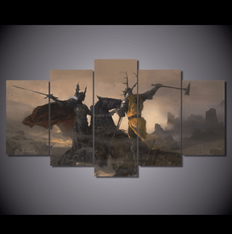 472x475 5 Panel The Battle Game Of Thrones Canvas Painting Octotreasure - Trident Painting