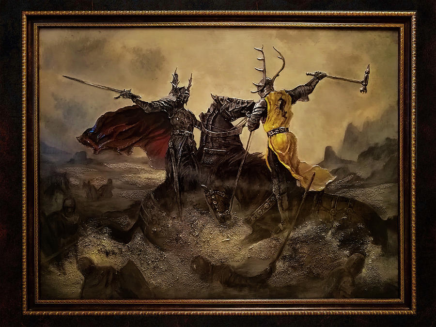 900x675 Battle Of The Trident Painting By Infinite Shapes - Trident Painting