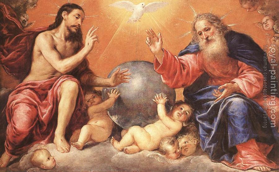 900x557 The Holy Trinity By Antonio De Pereda Oil Painting Reproduction - Trinity Painting