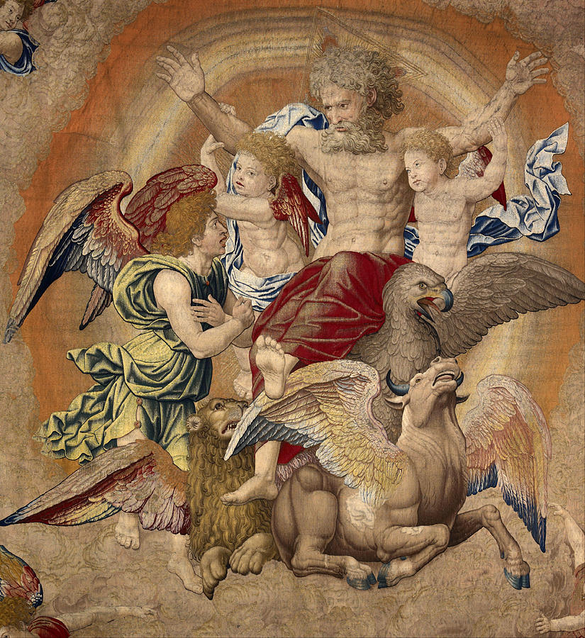 825x900 God The Father With The Symbols Of The Fourth Apostles - Trinity Painting