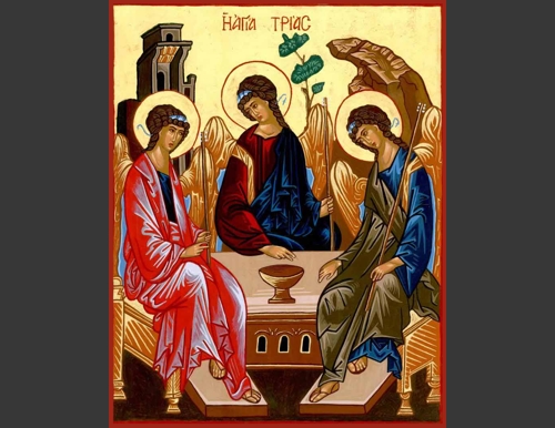 500x386 Greek Orthodox Icons Hand Painted Icons Of The Saints Holy - Trinity Painting