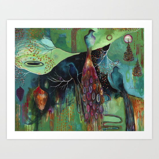 550x550 Light Trio Original Painting By Flora Bowley Art Print By - Trio Painting