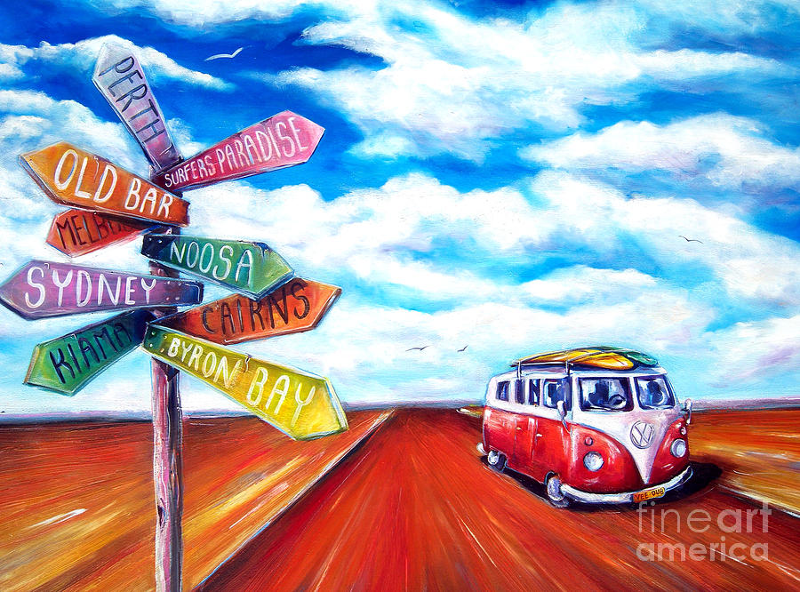 900x666 Road Trip Painting By Deb Broughton - Trip Painting