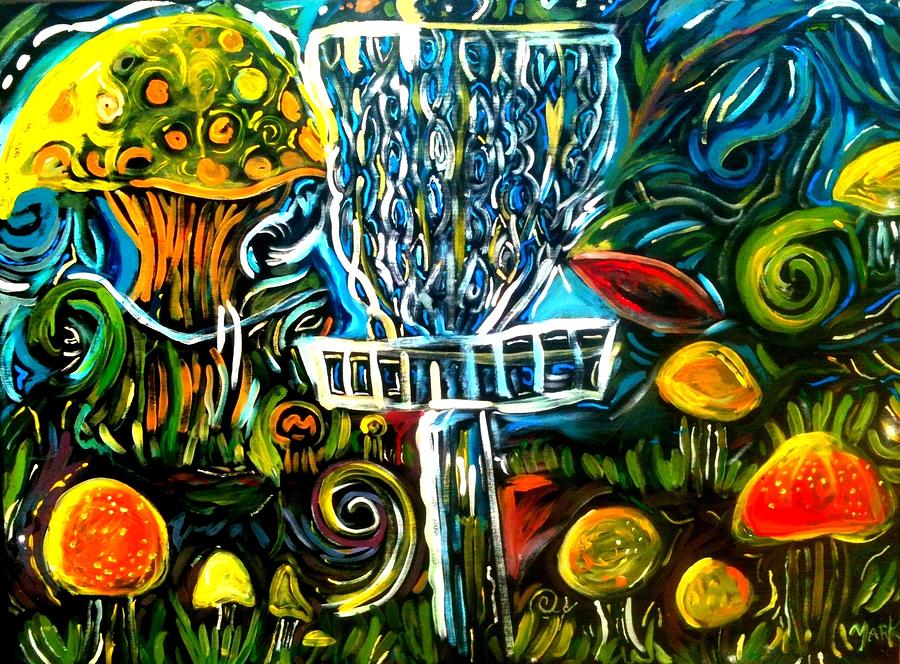 900x664 The Disc Golf Trip Painting By Mark Herbert - Trip Painting