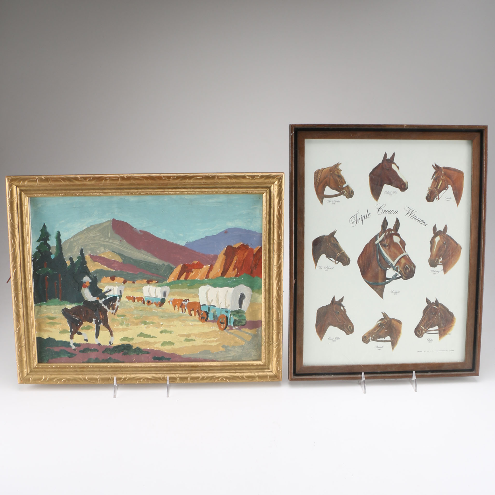 1909x1909 Letitia Offset Lithograph Triple Crown Winners And Original - Triple Crown Painting