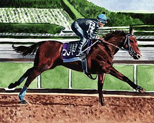 300x240 Race Horse Painting - Triple Crown Painting
