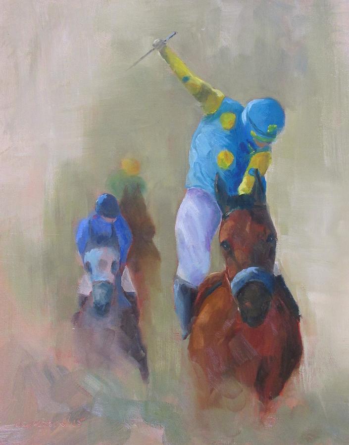 705x900 Triple Crown 2015 Painting By Susan Richardson - Triple Crown Painting