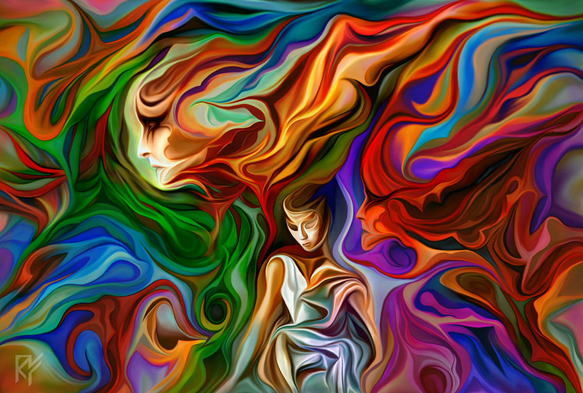 1200x809 Triple Goddess On Behance - Triple Goddess Painting