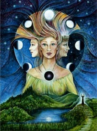 331x448 Charge Of The Triple Goddess Luna's Grimoire - Triple Goddess Painting
