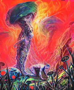 245x300 Psychedelic Mushroom Paintings Fine Art America - Trippy Mushroom Painting