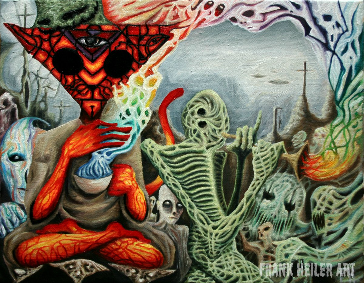1200x932 Frank Heiler On Twitter A Strange Procession Oil On Canvas. 11 - Trippy Oil Painting