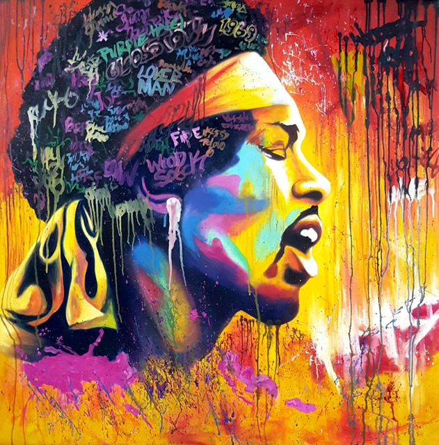 631x640 Psychedelic Hand Painted Oil Painting On Canvas 2424ch - Trippy Oil Painting