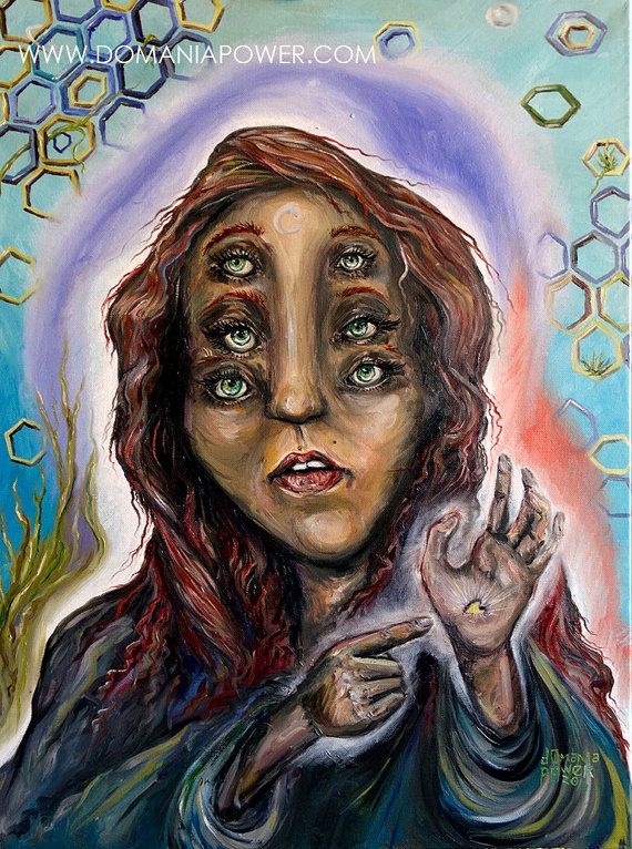 570x766 Visionary Art Original Oil Painting Trippy Art By Domaniapower - Trippy Oil Painting