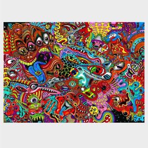 300x300 Psychedelic Trippy Art Poster Abstract Silk Art Poster Prints Wall - Trippy Wall Painting
