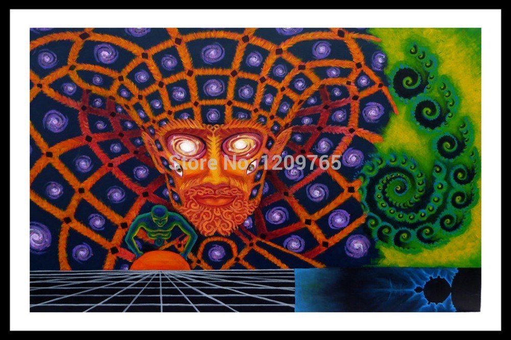 1000x667 Trippy Alex Grey 12x18inch Posters Printed Silk Decorative Wall - Trippy Wall Painting