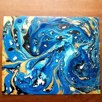 354x354 Trippy Rooms Psychedelic Painting Eyes Of The Deep Blue Hippie - Trippy Wall Painting