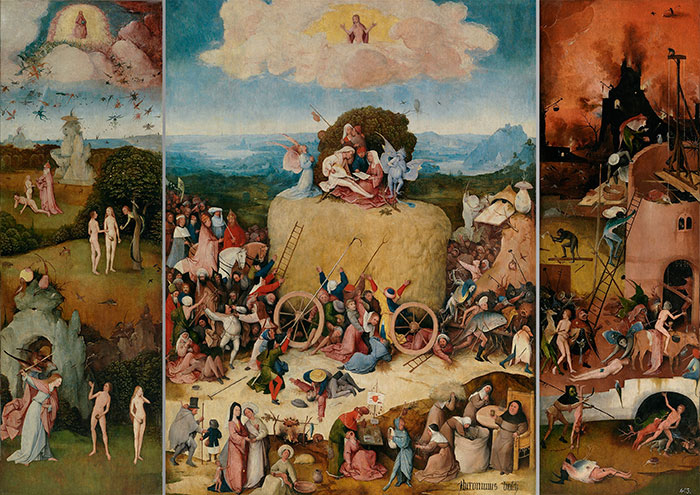 700x495 Bosch, Haywain Triptych - Triptik Painting