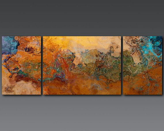 570x456 Incredible Extra Large Triptych Abstract Art Canvas Print 30x80 - Triptych Canvas Painting