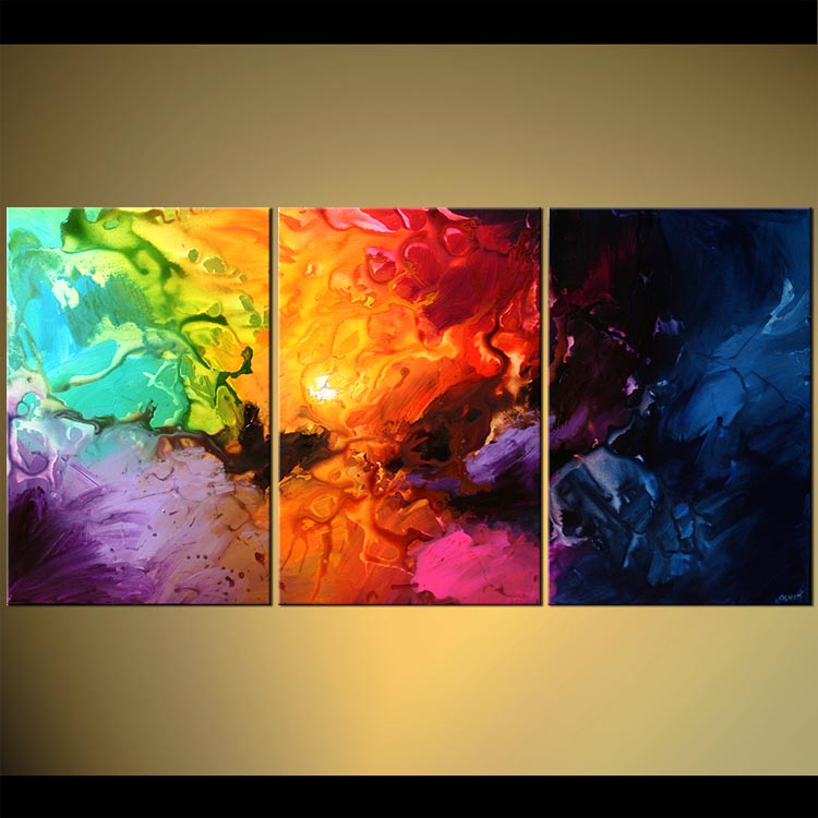 750x750 Painting - Triptych Canvas Painting