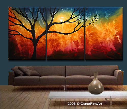 500x432 Painting - Triptych Canvas Painting