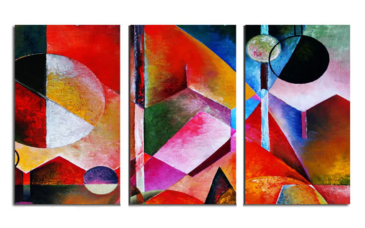 736x460 Vibrant Abstract Triple Split Triptych Canvas Wall Art Picture - Triptych Canvas Painting