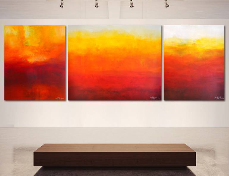 770x592 Saatchi Art The Gentle Abstraction Of Light (Triptych) Painting - Triptych Painting