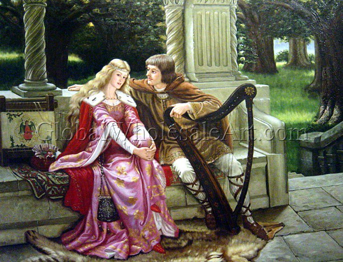 686x525 Edmund Blair Leighton - Tristan And Isolde Painting