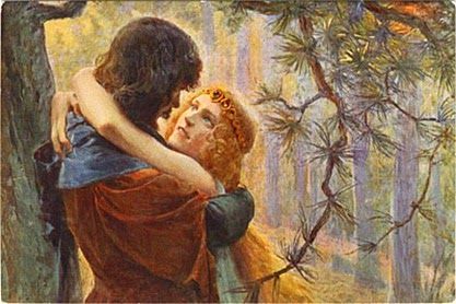 417x278 Tristan And Isolde Postcard (Artist Unknown) Windows Of The Soul - Tristan And Isolde Painting