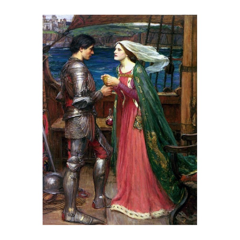800x800 Tristan And Isolde With The Potion 1916 By John William - Tristan And Isolde Painting