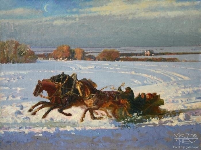 700x525 Russian Paintings Gallery - Troika Painting