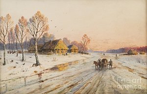 300x191 Russian Troika Paintings Fine Art America - Troika Painting