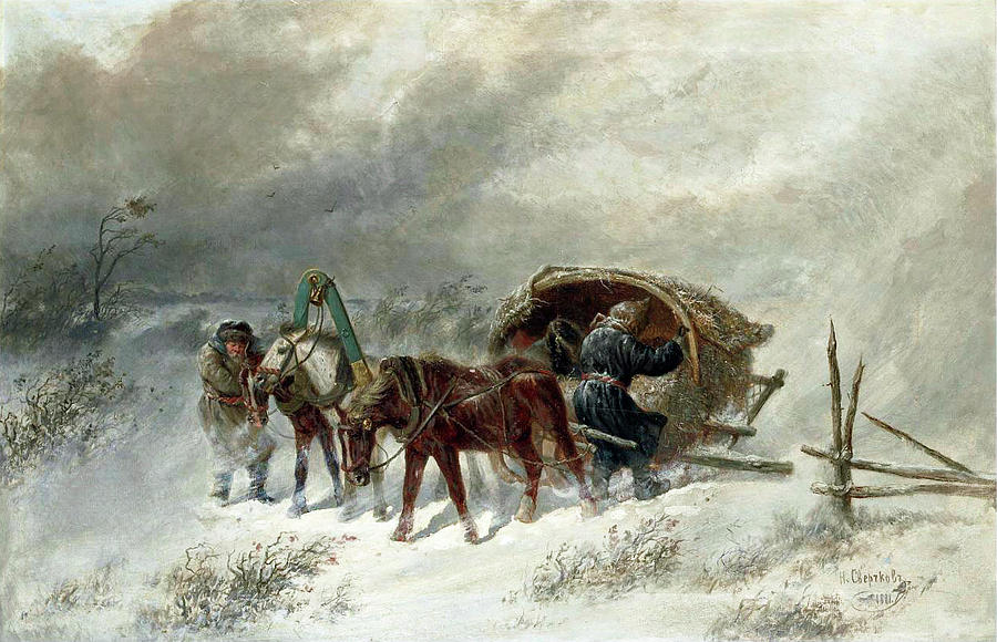 900x580 Troika In A Blizzard Painting By Motionage Designs - Troika Painting