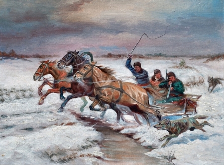 450x332 Troika Sleigh In Snow C - Troika Painting