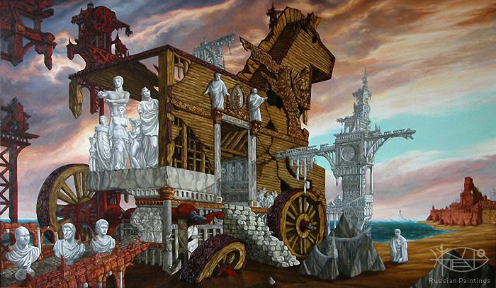 700x407 Russian Paintings Gallery - Trojan Horse Painting