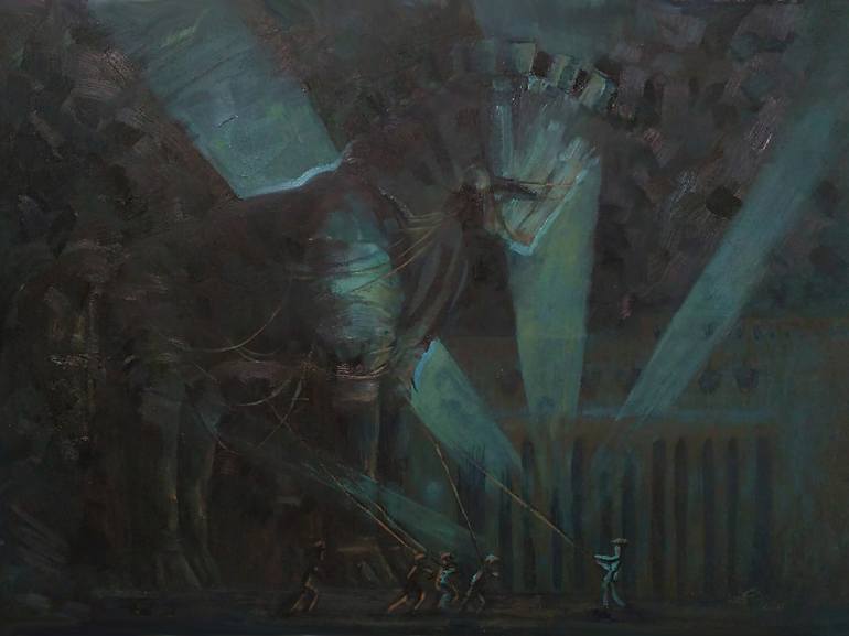 770x577 Saatchi Art Trojan Horse Painting By Karolina Ostapenko - Trojan Horse Painting