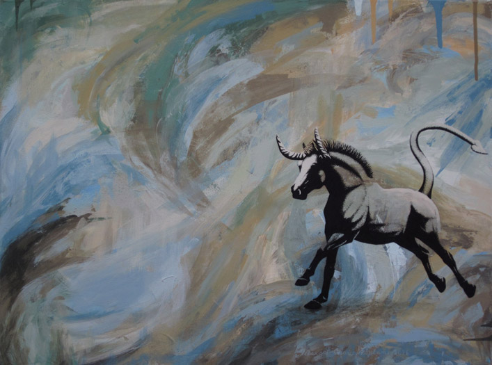 707x525 Trojan Horse Playing In The Desert - Trojan Painting