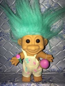 225x300 Troll Doll By Russ 4.5 Aqua Teal Hair Brown Eyes Egg Painted Ebay - Troll Doll Painting