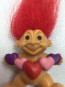 225x300 Troll Doll Pin By Russ 1 Red Hair Black Painted Eyes - Troll Doll Painting