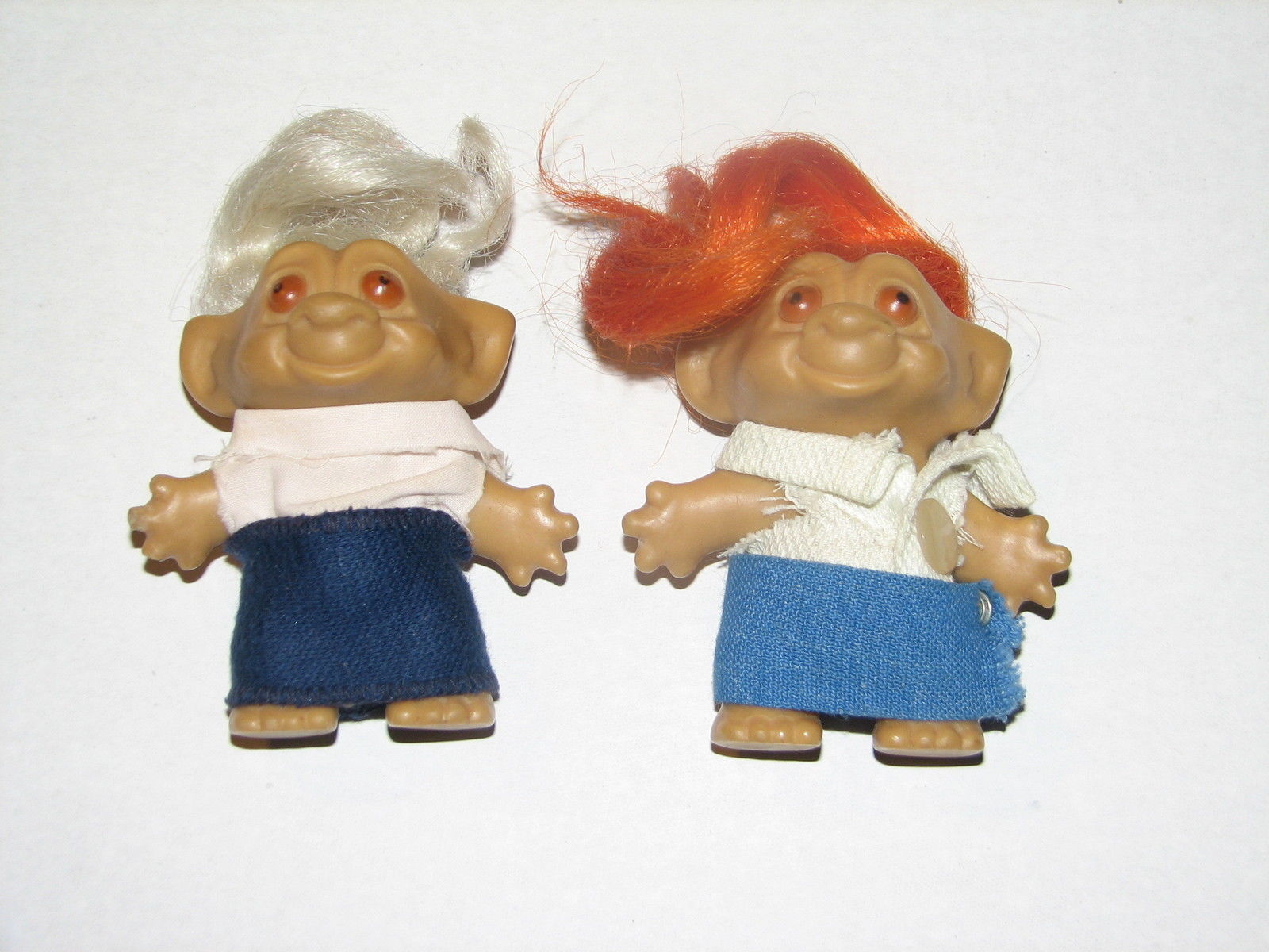 1600x1200 Vtg Pair Of Troll Doll Rootie White Orange Hair Crazy Painted Eyes - Troll Doll Painting